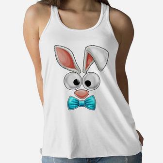 Easter Bunny Costume Face Easter Day Rabbit Ear Gift Boys Women Flowy Tank | Crazezy