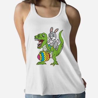 Easter Bunny Dinosaur Boys Girls Kids Dino Lover Women Flowy Tank | Crazezy DE
