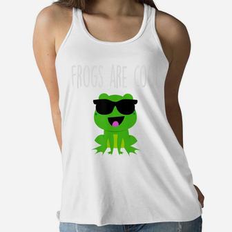 Frogs Are Cool Funny Frog Lover Gift Toddler Boys Girls Kids Women Flowy Tank | Crazezy