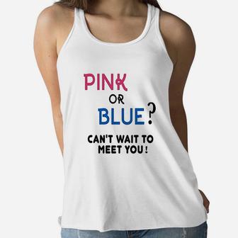Gender Reveal Team Girl Or Boy Pink Or Blue Funny Graphic Women Flowy Tank | Crazezy UK