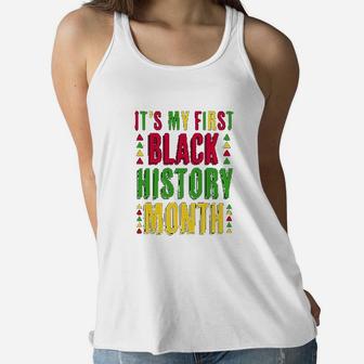 It Is My First Black History Month I Love Black Women Flowy Tank - Seseable
