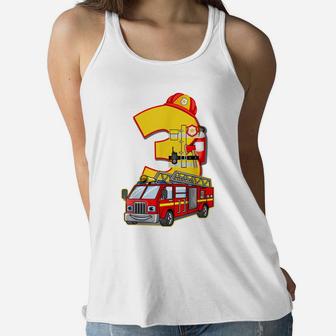 It's My 3Rd Birthday Boy Fire Truck 3 Toddler Firefighter Women Flowy Tank | Crazezy DE