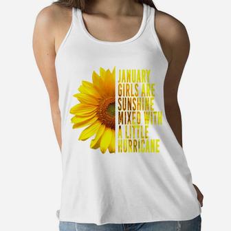 January Birthday Women Girls Sunshine Sunflower Cute Gift Women Flowy Tank | Crazezy CA