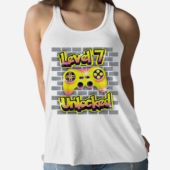 Kids 7 Year Old 7Th Video Gamer Gaming Birthday Party Boys Girls Women Flowy Tank | Crazezy
