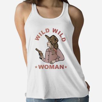 Leopard Cowgirl Hat Wild Wild Woman Western Country Cowboys Sweatshirt Women Flowy Tank | Crazezy