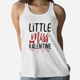 Little Miss Valentine Happy Valentines Day Women Flowy Tank - Seseable