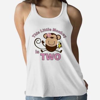 Little Monkey Girl 2Nd Birthday Women Flowy Tank | Crazezy UK