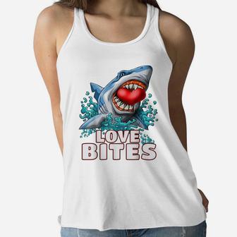 Love Bites Shirt Valentines Day Shark Kids Men Jawsome Gift Women Flowy Tank | Crazezy AU