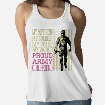 My Boyfriend My Soldier Hero - Proud Army Girlfriend Lover Women Flowy Tank | Crazezy CA