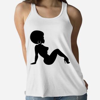 Natural Hair Afro Female Mudflap Girl Silhouette Women Flowy Tank | Crazezy CA