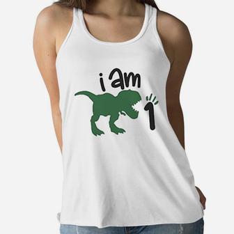One Birthday Dinosaur For Boys First Birthday Dinosaur Outfit Women Flowy Tank | Crazezy UK