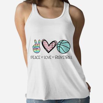Peace Love Basketball Cute Design For Women Teen Girls Zip Hoodie Women Flowy Tank | Crazezy CA
