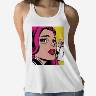 Pop Art Comic Retro Aesthetic Men Woman Women Girls Graphic Sweatshirt Women Flowy Tank | Crazezy DE