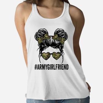 Proud Army Girlfriend Funny Tee For Army Wives Army Women Women Flowy Tank | Crazezy CA