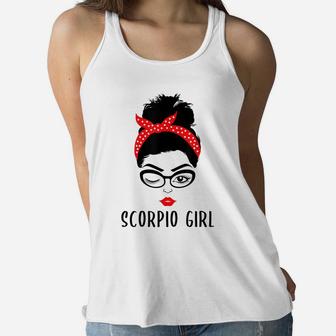 Scorpio Girl Astrology Wink Eye Woman Face Zodiac Gift Women Flowy Tank | Crazezy