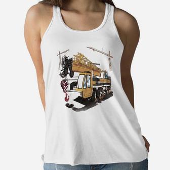That Go Little Boys Construction Cranes And Truck Women Flowy Tank - Thegiftio UK