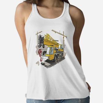 That Go Little Boys Construction Cranes And Truck Women Flowy Tank - Thegiftio UK