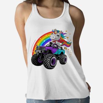 Unicorn Monster Truck Girl Kids Birthday Party Women Flowy Tank | Crazezy UK