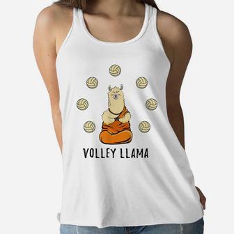 Volley Llama Lover Cute Volleyball Team For Girls Women Flowy Tank | Crazezy CA
