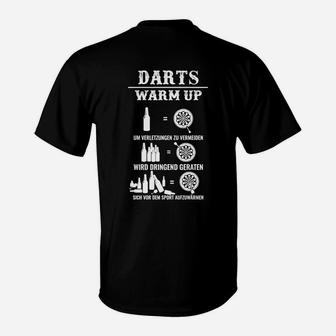 Darts Warm Up Lustiges T-Shirt für Herren, Dartspieler Tee - Seseable