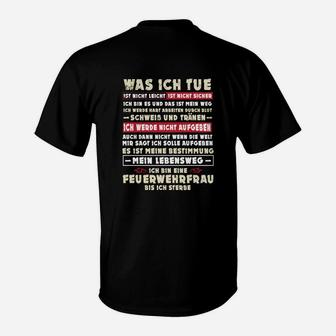 Feuerwehrfrau Stolz T-Shirt, Leidenschaft Berufsfeuerwehr Motiv - Seseable
