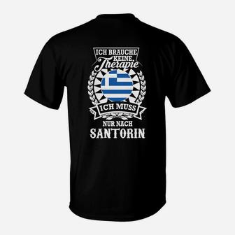 Griechenland-inspiriertes T-Shirt Santorini-Therapie, Urlaubsstimmung Tee - Seseable