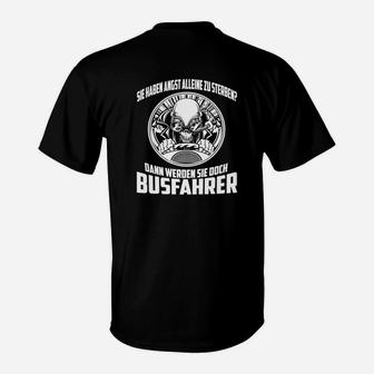 Lustiges Busfahrer T-Shirt Schwarz mit Witzigem Spruch und Grafik - Seseable