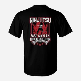 Ninjutsu T-Shirt Erste Lektion Kostenlos, Witziges Kampfkunst Tee - Seseable