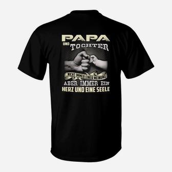 Papa und Tochter Verbundenheit T-Shirt, Herz&Seele Motiv - Seseable