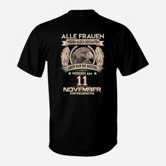 Personalisiertes Geburtstags-T-Shirt für Frauen, Adler-Design für den 11. November - Seseable