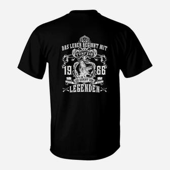 Retro T-Shirt 1966 Schwarzes Legendendesign, Vintage Look - Seseable