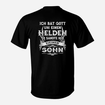 Schwarzes Herren-T-Shirt Gott sandte meinen Sohn - Heldenspruch Design - Seseable
