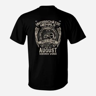 Schwarzes T-Shirt Alter Mann im August Geboren Witzige Geburtstagsmode - Seseable