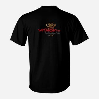 Schwarzes T-Shirt mit wirSiegen.de Logo, Siegerland-Portal Design - Seseable