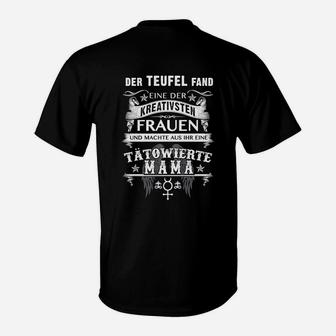 Teufel Fand Tätowierte Mama T-Shirt - Seseable