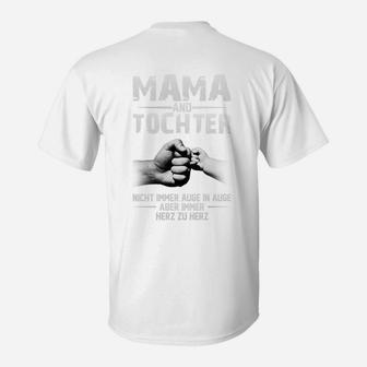 Mutter Tochter Herz T-Shirt, Verbundenheit Motiv mit Liebe Spruch - Seseable