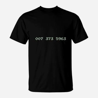 007 373 5963 Video Game Code 1987 T-Shirt | Crazezy