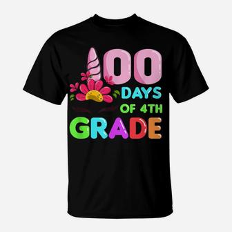 100 Days Of 4Th Grade School Girls Boys 100Th Day Of School T-Shirt | Crazezy