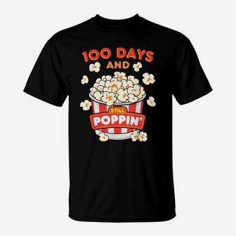 100 Days Of School Popcorn Happy 100Th Day Of School Kid Boy T-Shirt | Crazezy AU