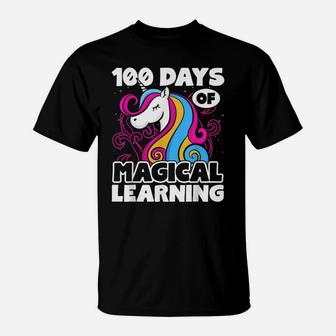 100 Days Of School Shirt Teacher Unicorn T-Shirt | Crazezy