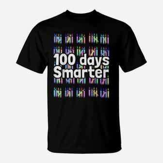 100 Days Smarter Funny Student Kids Gift 100 Days Of School T-Shirt | Crazezy