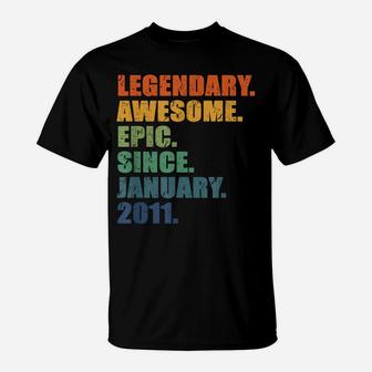 10Th Birthday Gift For Boys Girls, January 2011 10 Years Old T-Shirt | Crazezy CA