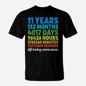 11 Years Old 11Th Birthday Shirt Vintage Retro Countdown T-Shirt | Crazezy