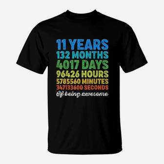 11 Years Old 11Th Birthday Vintage Retro Countdown T-Shirt | Crazezy CA
