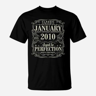 12Th Birthday Gift Perfection Aged January 2010 12 Years Old T-Shirt | Crazezy