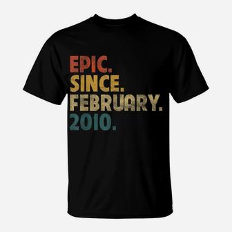 12Th Birthday Gifts Funny Vintage Epic Since February 2010 T-Shirt | Crazezy