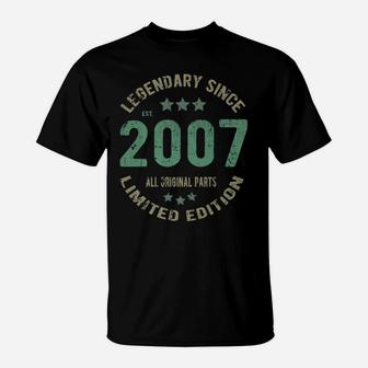 14 Years Old Bday Legend Since 2007 - Vintage 14Th Birthday T-Shirt | Crazezy DE
