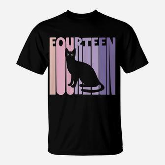 14Th Birthday Gift Cute Cat Fan 14 Years Old For Girls T-Shirt | Crazezy DE