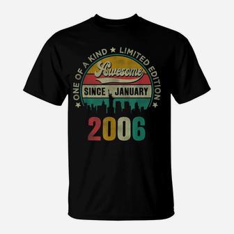 15 Years Old Vintage January 2006 15Th Birthday Gift T-Shirt | Crazezy UK