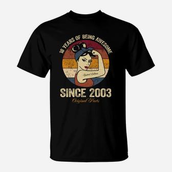18Th Birthday Shirt Born In 2003 18 Years Legend Since 2003 T-Shirt | Crazezy